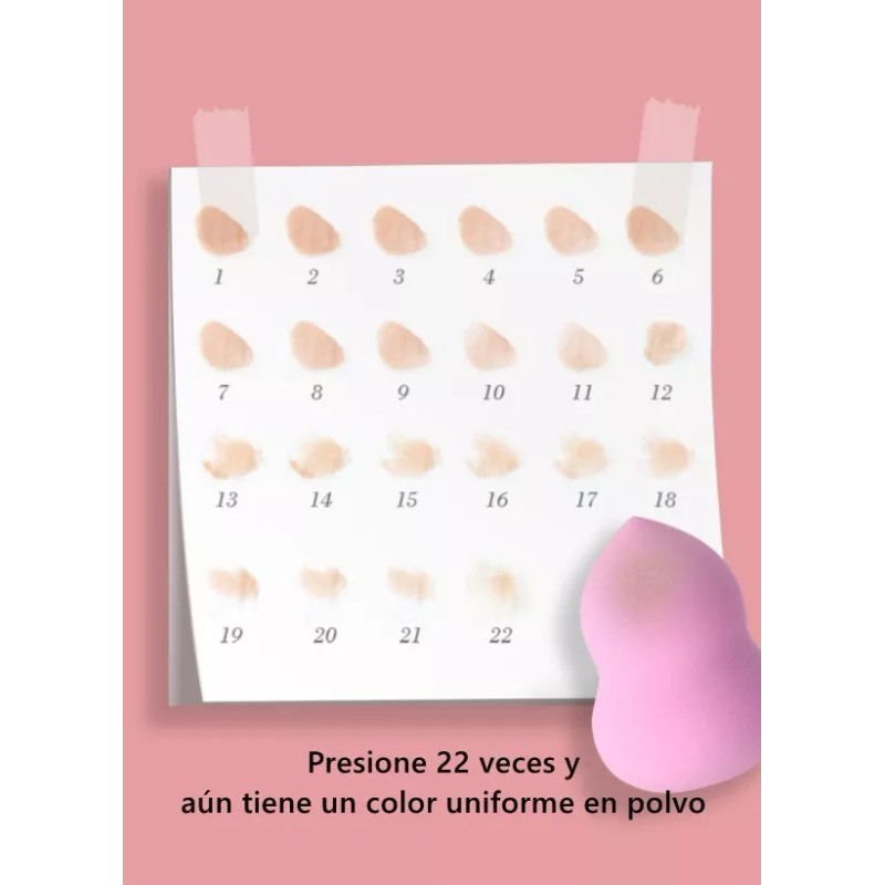 NO.8 Esponjas Para Maquillaje Cosmética Uso Húmedo Y Seco+estante
