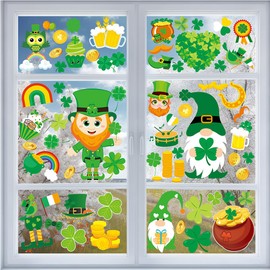 82Pcs st Patricks Day Decorations Window clings 4 Sheets st Patricks Day Window Decorations for Glass Windows Shamrock Window clings Stickers st Patricks Day Stickers