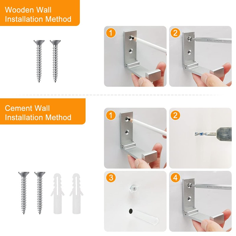 WaaWee Pack of 5 Folding Wall Hooks, Foldable Clothes Hooks,