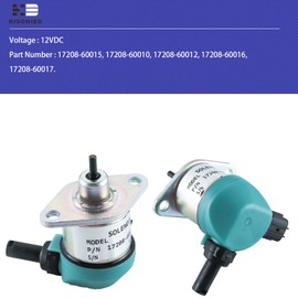 17208-60015 Fuel Shut Off Solenoid 17208-60010 17208-60012 17208-60016 17208-60017 Replacement for Kubota Engine D905 D1005 D1105 V1205 V1305 V1505 Stop Solenoid 12V