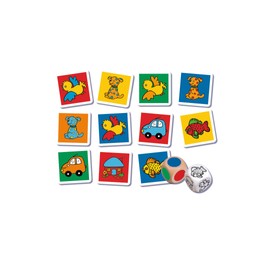 Noris 606013612 - Patsch - das schnelle Reaktionsspiel mit 25 Bildkärtchen und einem Würfel, ab 4 Jahren