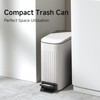 TIPGO Slim Bathroom Trash Can with Lid Soft Close, Step
