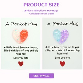 Kabwea 2 Valentine's Day hug cards with heart pattern and colour gradient (white-red + blue-purple)