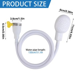 Tap Shower Attachment for Bath, Single Tap Shower Attachment Push on Rubber Shower Hose and Head Washing Hand Held Portable Pet Shower Attachment for Bath Taps