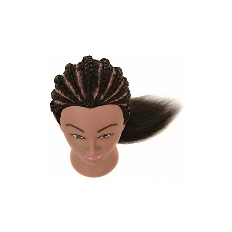 FUAI Maniqui Cabeza Cabello Natural Negro 55 Cm Coloración Fuai