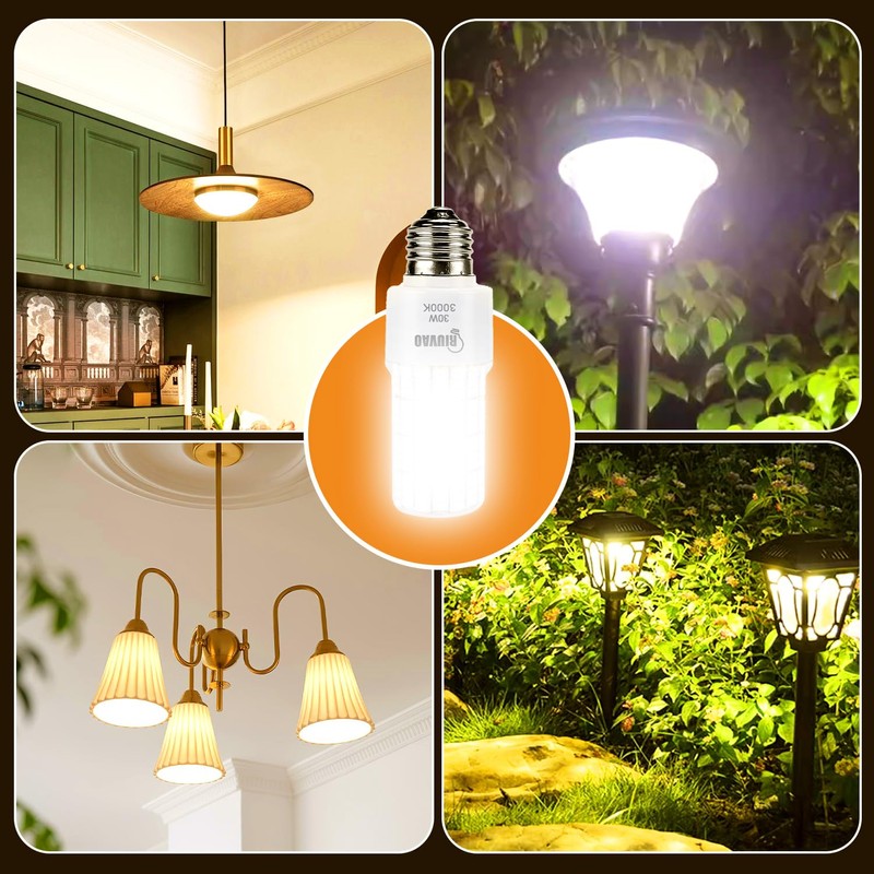 RIUVAO LED Corn Light Bulb 300w Equivalent 3750Lumen 3000K Cool