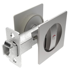 Pocket Door Lock Indicator Lock Flush Handles Latch Privacy Bed/Bath Latch for 1 3/8'' to 2 3/16'' Thickness Door No Keys Required
