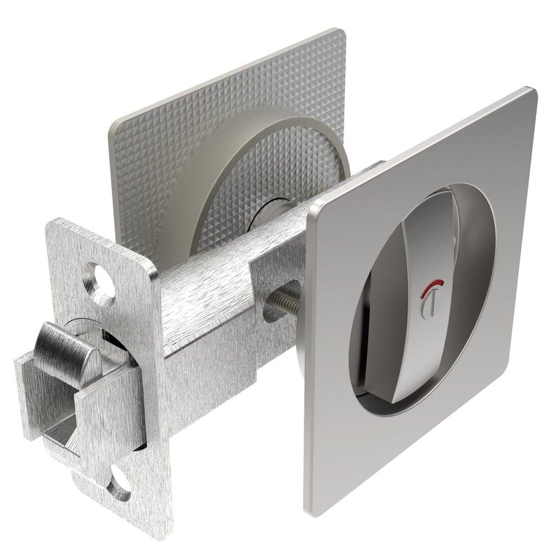 Pocket Door Lock Indicator Lock Flush Handles Latch Privacy Bed/Bath