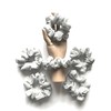 Scrunchies Set, 6 Pieces Silver Mesh With Lurex. Quality Silver