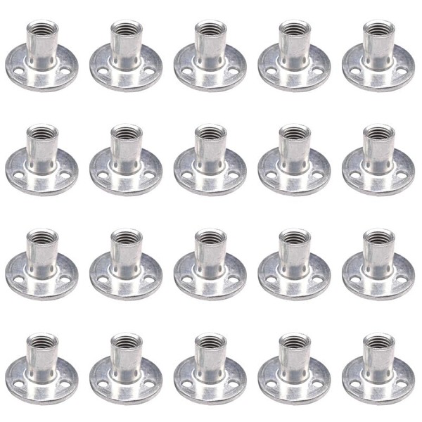 10Pcs Carbon Steel T-Nuts,Thread Insert Tee Nuts,M6 Hole Tee Nuts,Zinc