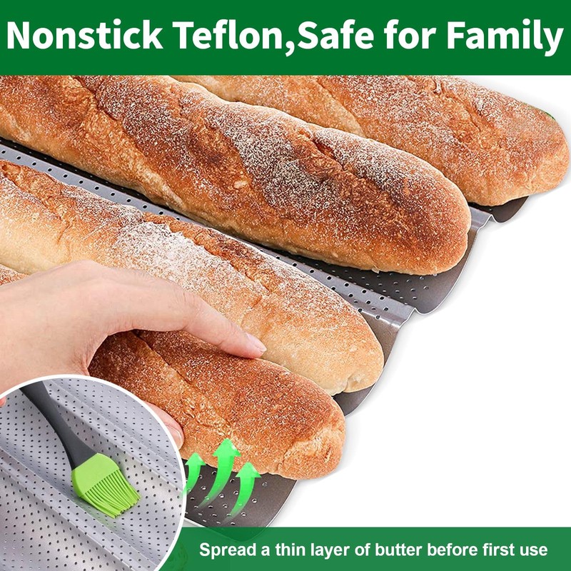 AMAGABELI GARDEN & HOME Baguette Bread Pan 15" x 13"