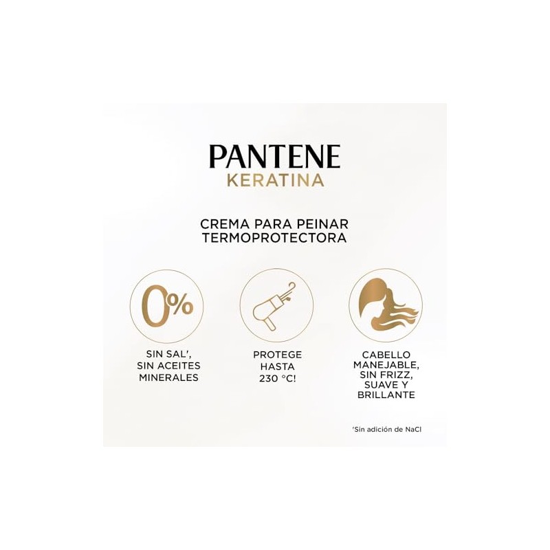 Pantene Crema para peinar termoprotectora Keratina 300 ml