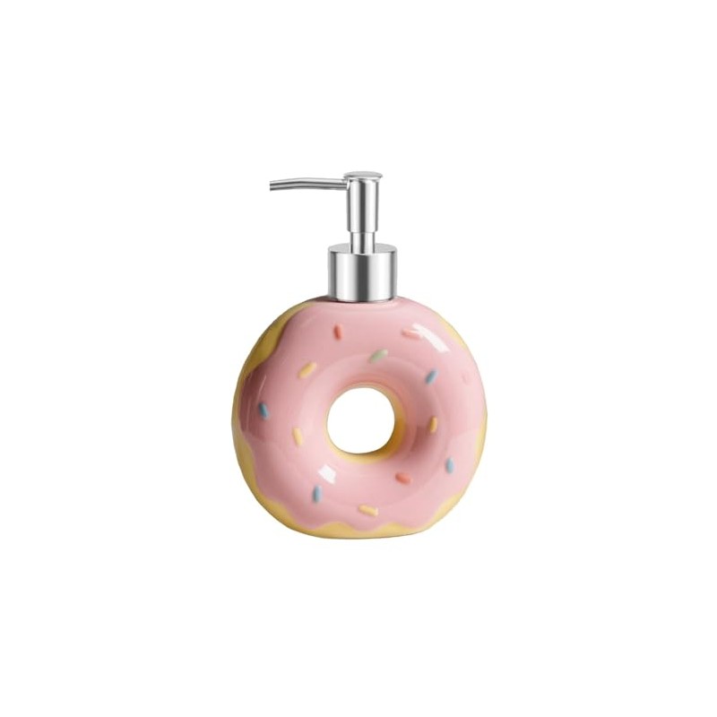 123Arts Doughnut Soap Dispenser Lotion Bottle Ceramic Liquid Dispenser for