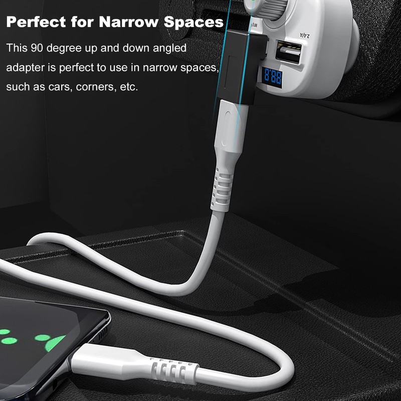 AreMe 2 Pack Right Angle USB A to USB C