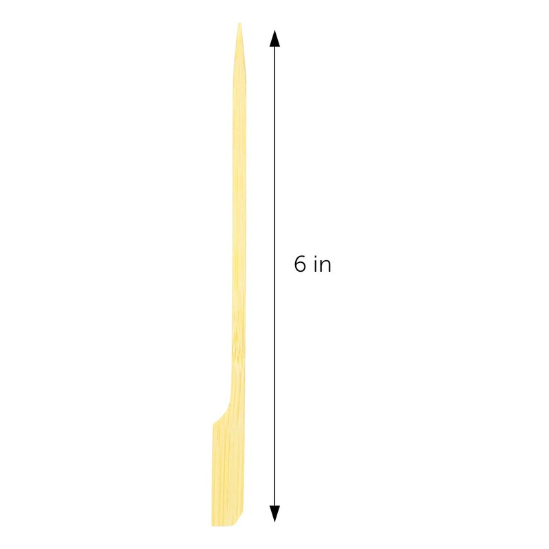 DecorRack 100 Natural Bamboo Paddle Picks, 6 inch Wood, Barbecue,