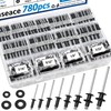 smseace 780Pcs Black Aluminum Pop Rivets with Washers Assortment Kit