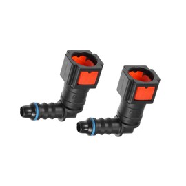 Hihaha Car Fuel Line Hose Quick Release Connector 90 Degree 1/4" 6.3mm SAE to 1/4" 6mm Disconnect Hose Plastic Red (Set of 2) Durable Material