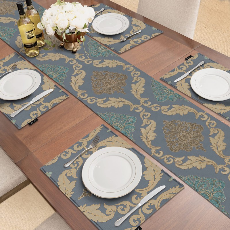TOPLUXE Table Runner with Handmade Tassels, Luxury Table Runner for