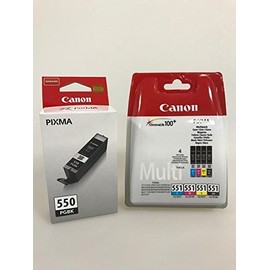 Original Printer Cartridges for Canon PIXMA iP7250/ 8750, iX6850, MG 5450/ 5550/ 5650/ 6350/ 6450/ 6650/ 7150/ 7550, MX725/ 925 (Black + (4-Pack))