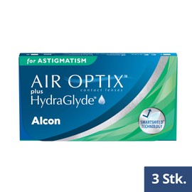 Air Optix plus HydraGlyde for Astigmatism Monatslinsen weich, 3 Stück, BC 8.7 mm, DIA 14.5 mm, CYL -1.25, ACHSE 140, -5.25 Dioptrien