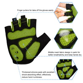 BTNEEU Fingerless Cycling Gloves with Gel Mountain Bike Gloves Half Finger Men Breathable Training Gloves Road Bike Gloves Cycling Gloves MTB Gloves for Men and Women