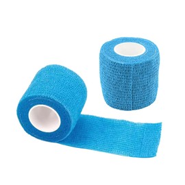 KHGUZ Car Steering Wheel Cover Wrap Tape, 2PCS Non-Slip Sweat-Absorbent Steering Wheel Protective Strap Bandage, Breathable Vehicle Interior Accessories, Universal for SUV RV Truck (Blue)