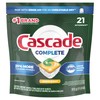 Cascade Complete ActionPacs, Dishwasher Detergent Pods, Lemon, 21 Count
