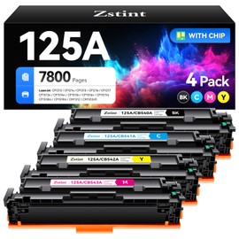 125A Toner Cartridge set 4-Pack Replacement for HP 125A CB540A CB541A CB542A CB543A Compatible with HP LaserJet Pro Color CP1215 CP1515n CP1518ni MFP CM1312 CM1312nfi Printer Black Cyan Magenta Yellow