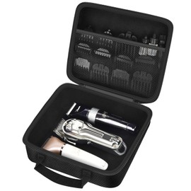 Barber Accessories Bag for Hair Clippers and Supplies, Men's Trimmer Tool Organizer, Portable Clipper Storage Holder for Hair cutting, Guard Grooming Kit and Barbers Accessories (Bag Only) - Black