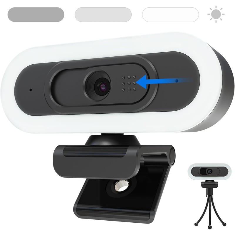 W4DS - Webcam 2K para PC con micrófono, 2K30FPS, 1080P30FPS,