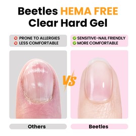 Beetles HEMA-Free Hard Gel for Nails,1.06 oz 9 in 1 Hard Gel for Nail Extension & Strengthening Broken Nail Repair UV LED Lamp Cured Salon Quality Sensitive Skin Friendly Nail Technicians Women