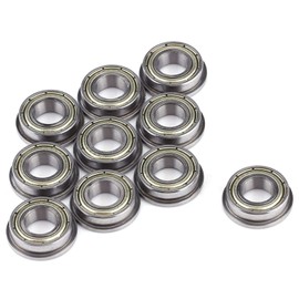 Flange Ball Bearings, Pack of 10, F688zz Flange Ball Bearing, Flange Radial Ball Bearing, Ball Bearing, 8 x 16 mm, Metal Steel, Double Shielded Metal Shield, Double Miniature Ball Bearing for Engine,