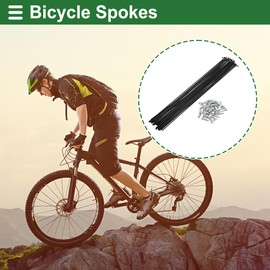 Motoforti Universal Bicycle Spokes Bike Wheel Spokes 14G 259mm Length Carbon Steel Black 1 Set