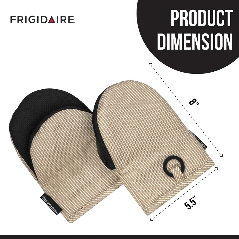 Layla 2-Pack Cotton and Neoprene Mini Oven Mitts-Beige
