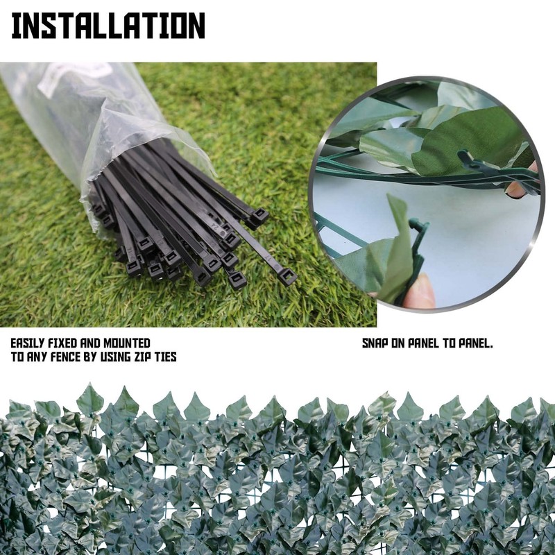 TANG Sunshades Depot 4'x24' FT Artificial Faux Dark Deeper Ivy