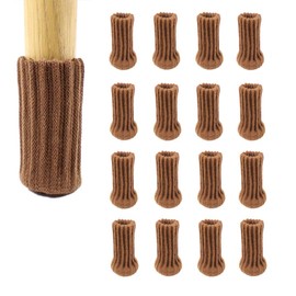ZKGYUS Pack of 16 Furniture Socks, Knitted Furniture Feet, Chair Leg Protectors, Chair Legs, Non-Slip Furniture Shoes, Avoid Scratches and Noise, Suitable for 6-18 cm Chair Foot Circumference, Brown