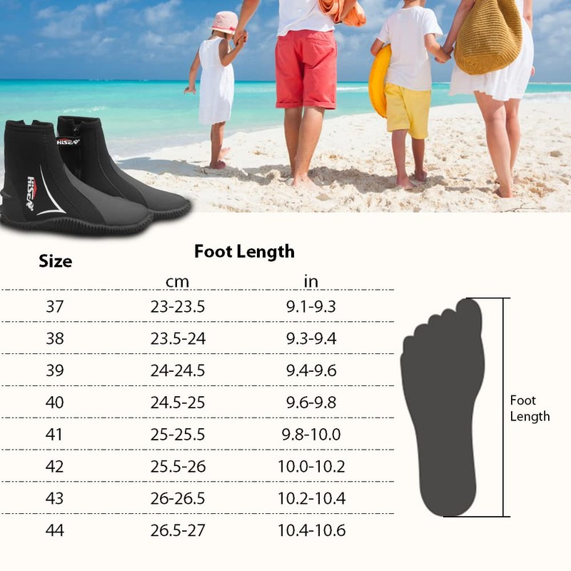 Nurdo 5mm Neoprene Dive Boots Wetsuit Boots with Side Zipper
