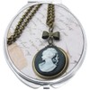 NewCharms Antique Cameo Compact with Mirrors - Perfect Pocket and