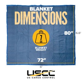 US Cargo Control 82 lb/Dozen, Machine Washable 80"x72" Large Heavy Duty Moving Blanket, MBPRO82 Pro Mover