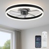 Fszdorj Ceiling Fan with Light, Upgraded 20‘’ Low Profile Fan,