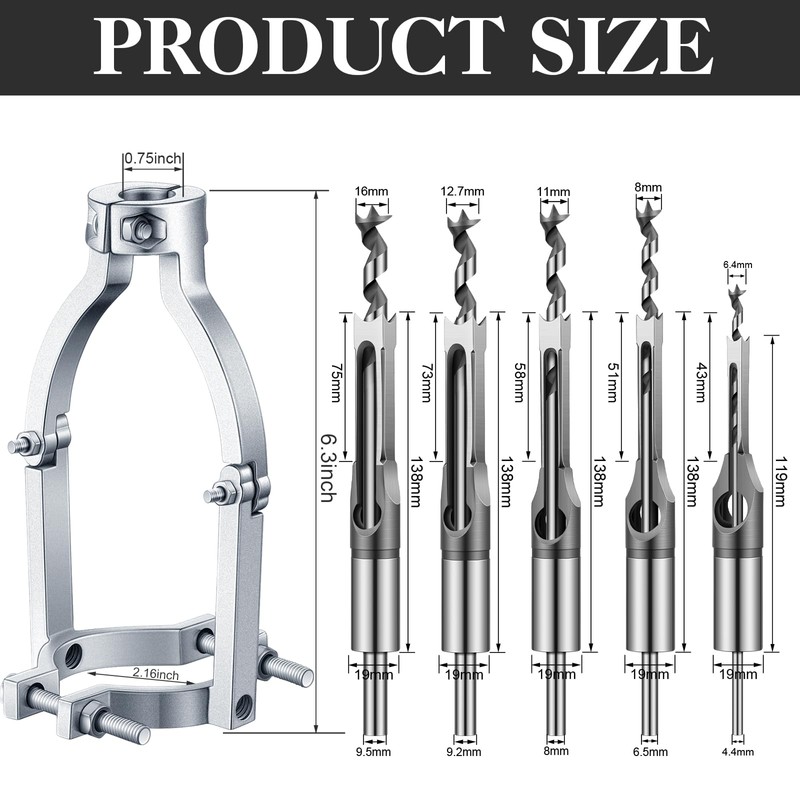 Gisafai Square Hole Drill Bit Adapter and Square Hole Drill