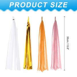PATIKIL Tassel Garland Banner, 20Pcs Tissue Paper Tassels Party Decorations DIY Kits for Wedding Birthday Bridal Shower, White/Orange/Gold/Light Pink