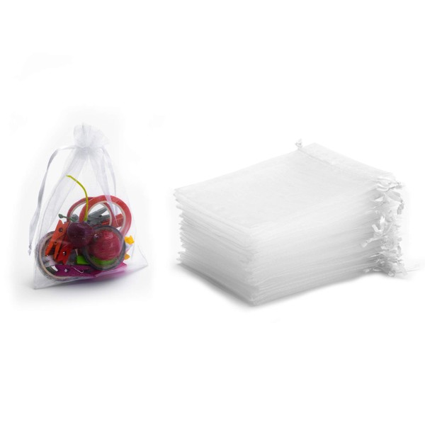 Tendwarm 50PCS 5X7 Inches Drawstring Organza Gift Bag Jewelry Favor Pouches mesh Bags Drawstring Candy Bags