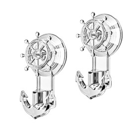 EOREA 2 Packs of Premium Individually Boxed Suction Hooks - Reusable Shower Hooks for Bathrooms, Kitchens, Glass Windows, and Countertops (Clear)