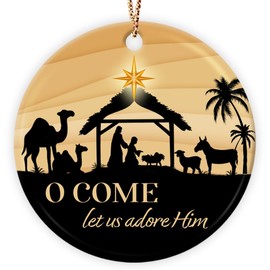 Tiny Detalles Nativity Christmas Ornaments, Jesus Ornament 2024, Religious Christmas Ornaments, Ceramic Nativity Ornaments for Christmas Tree, Nativity Scene Christmas Decor, Catholic Gifts for Women