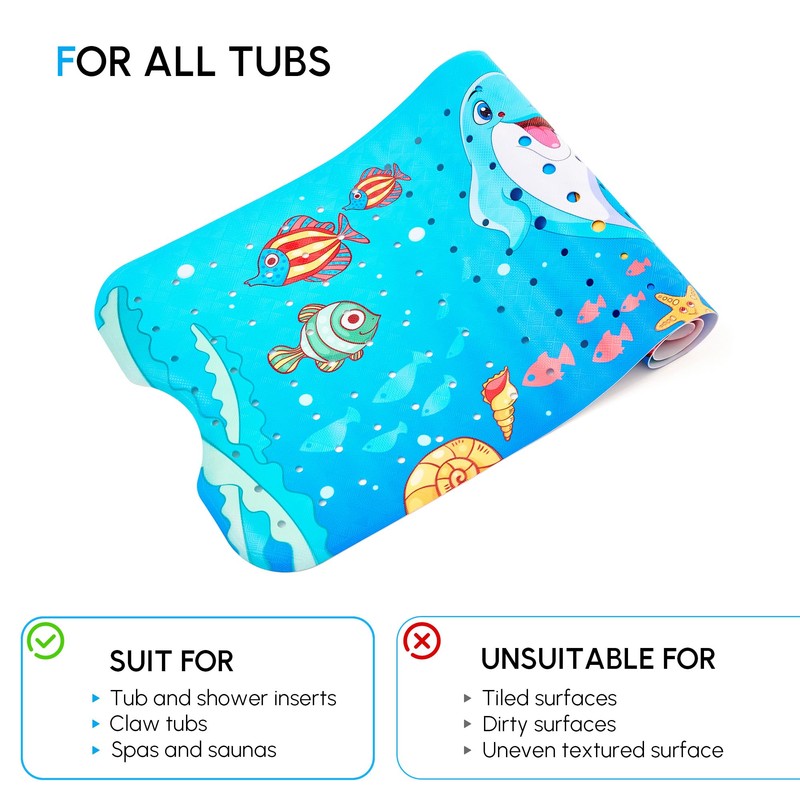 Vannokor Baby Bath Mat for Tub Non Slip Kids, 40