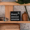 DUXMNAMG Every Second Counts Wood Box Sign, Black Retro Motivational