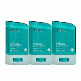 AHC 내추럴 퍼펙션 더블 쉴드 선스틱 22g (SPF 50+) 초록색 3개 AHC Natural Perfection Double Shield Sunscreen Stick 22g (SPF 50+) Green 3-pack [Green 3 pieces of 22g]