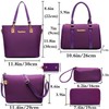 FiveloveTwo Women 6Pcs Handbag Set Nylon Top Handle Bag Totes