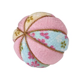 Tokyodo ZE000014-002 Crepe Hanadama 2.0 inches (5 cm), Pink/Floral Pattern, Diameter Approx. 2.0 inches (5 cm)